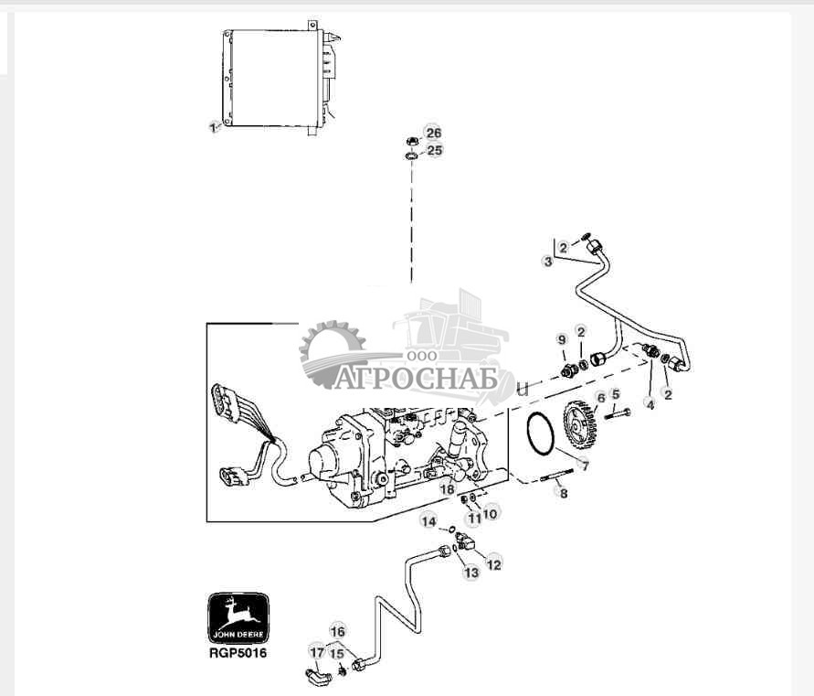 FUEL INJECTION PUMP, LUBE LINE AND ENGINE CONTROLLER (6081) 